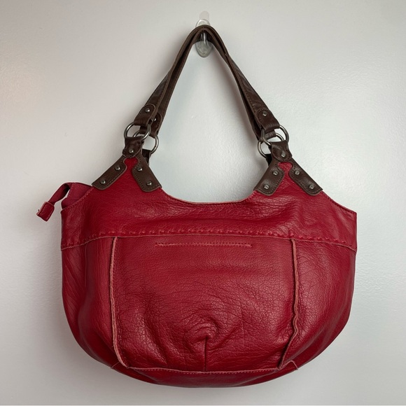 🚦3/$33 The Sak Red Leather Hobo Bag Purse - Bundle Bundle Bundle!! - Picture 2 of 6